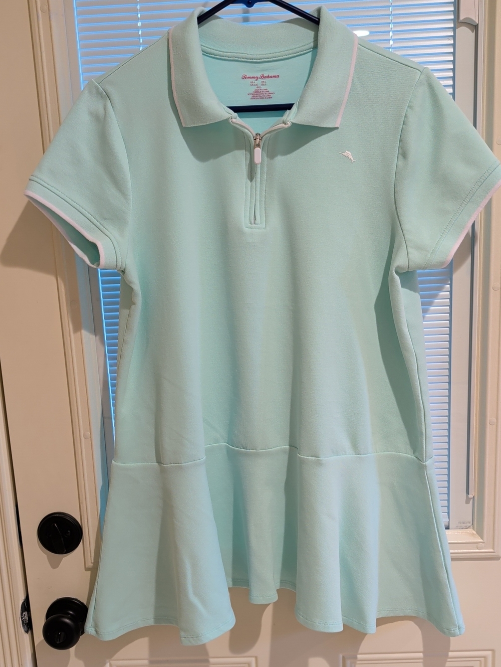 Tommy Bahama Women's Mint Polo Dress with Zip Neck Size L